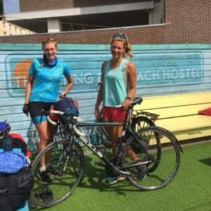 girls bikepacking Holland