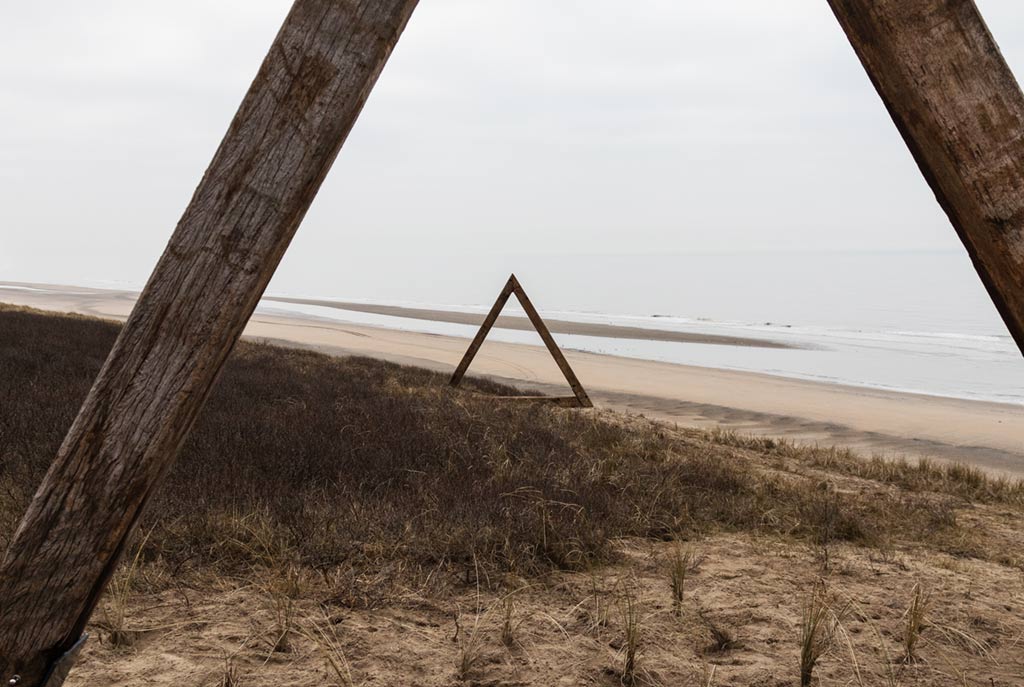Viewpoint over Project Noordvoort nature reserve near Noordwijk with protected beach and seals