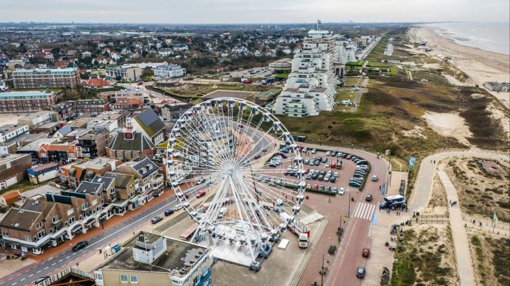 Noordwijk beach and dunes with cyclists enjoying budget-friendly activities