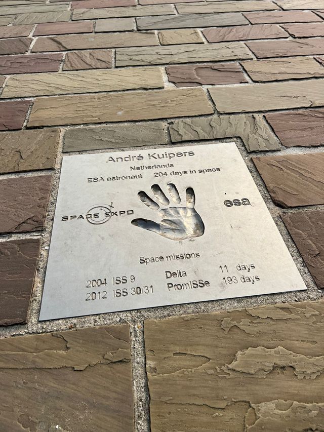 Walk of Space in Noordwijk with astronaut handprints on the beachfront promenade